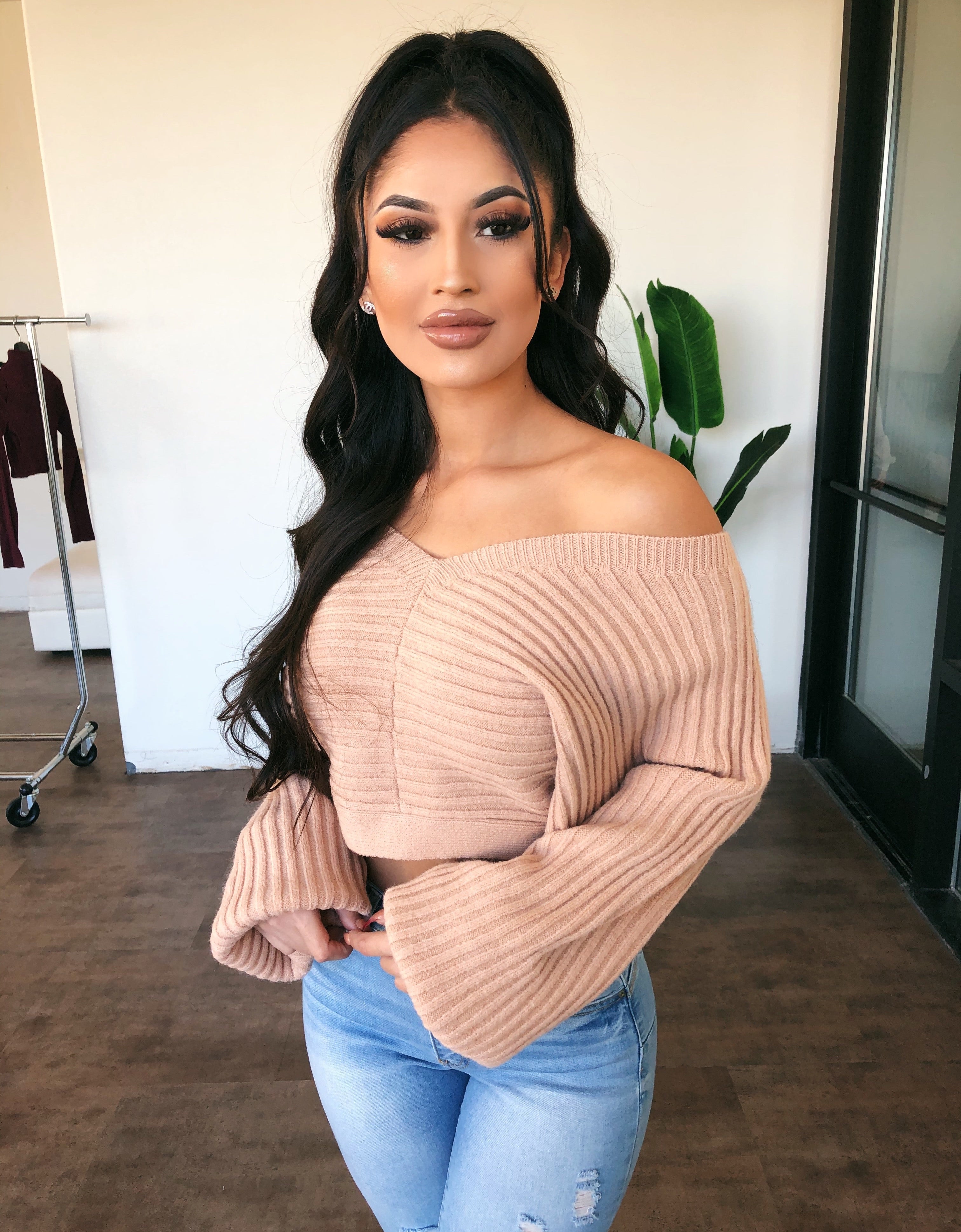 Sasha Sweater Top(Nude)(FINAL SALE)