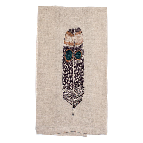 Owl Feather Tea Towel