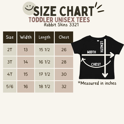 size chart Toddler