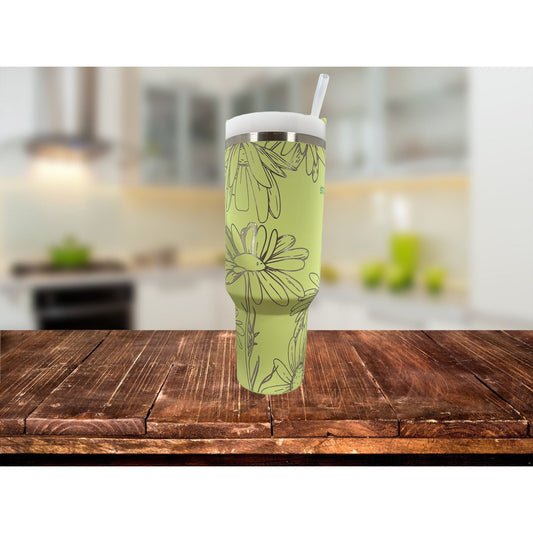 Custom 40oz Tumbler With Handle & Straw Lid Travel Quencher