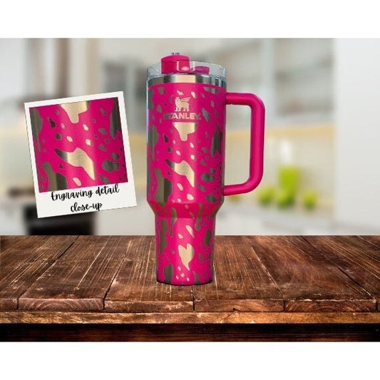 Custom pink Camo Stanley Tumbler 40oz 