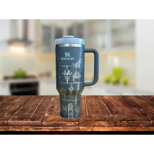 Nurse 40oz Tumbler with Handle, Lid, Straw, Laser Engraved Tumbler