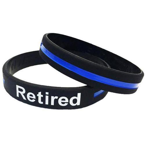 Thin Blue Line "Retired" Silicone Bracelet | Five-O Depot