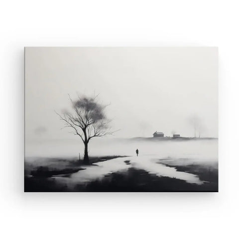 toile noir et blanc paysage