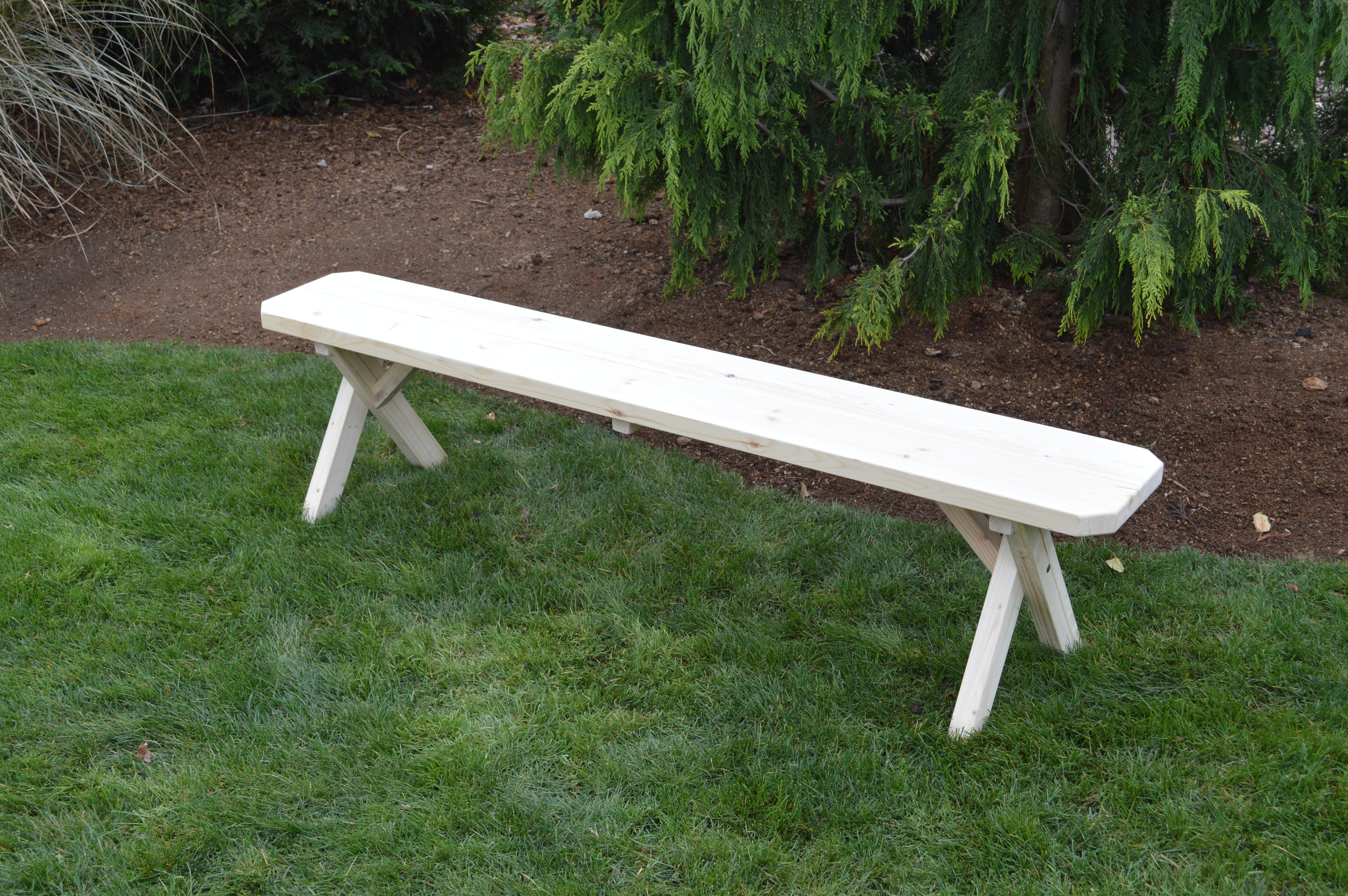 A&L Furniture Co. Cross-Legged Amish-Made Spruce Picnic Benches