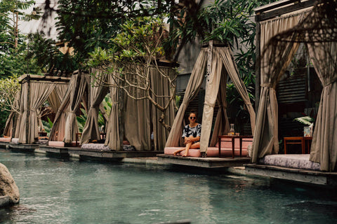 Folk Pool and Gardens Day Club in Ubud City Centre next to Monkey Forest Bali