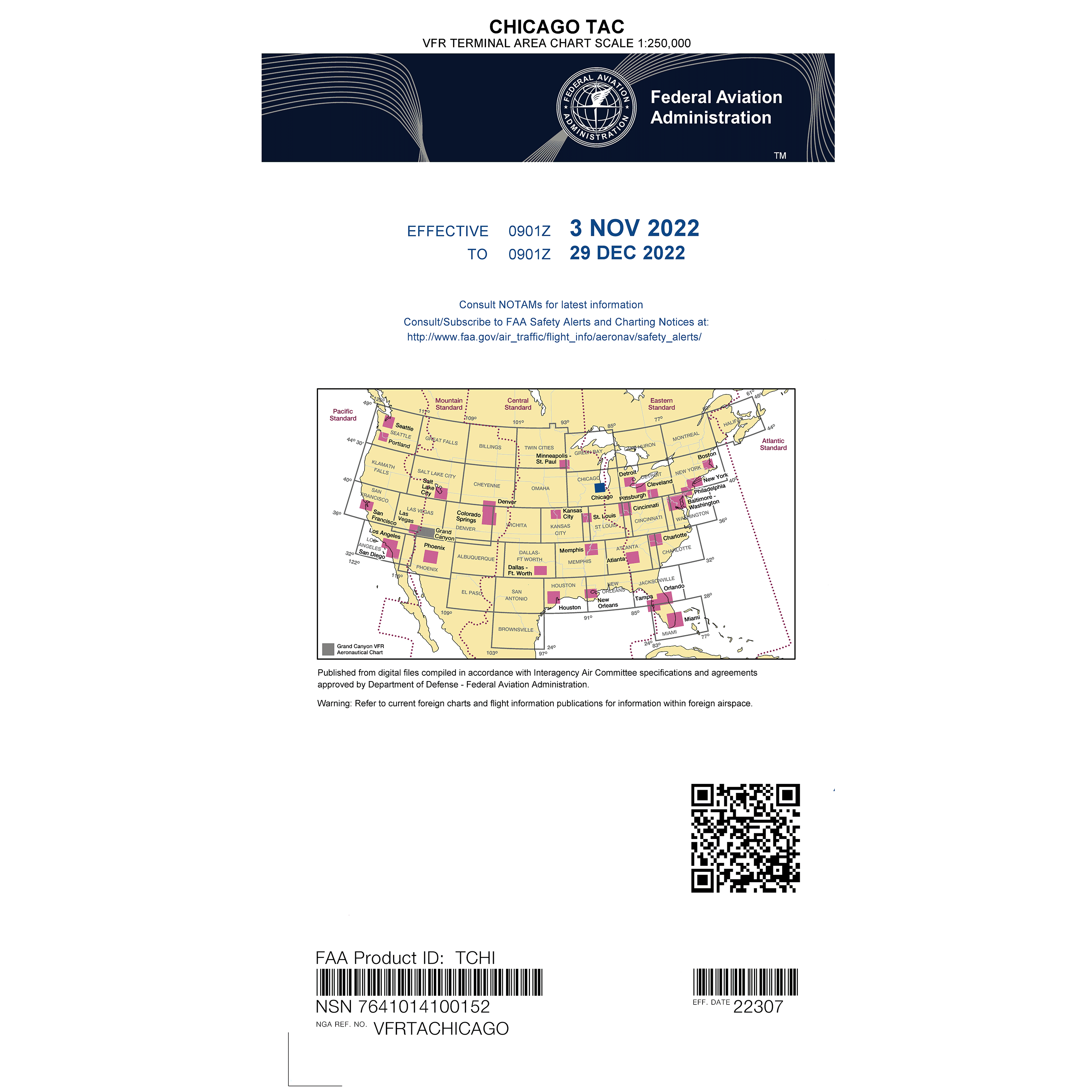 FAA Chart: VFR TAC CHICAGO (Current Edition) 2023