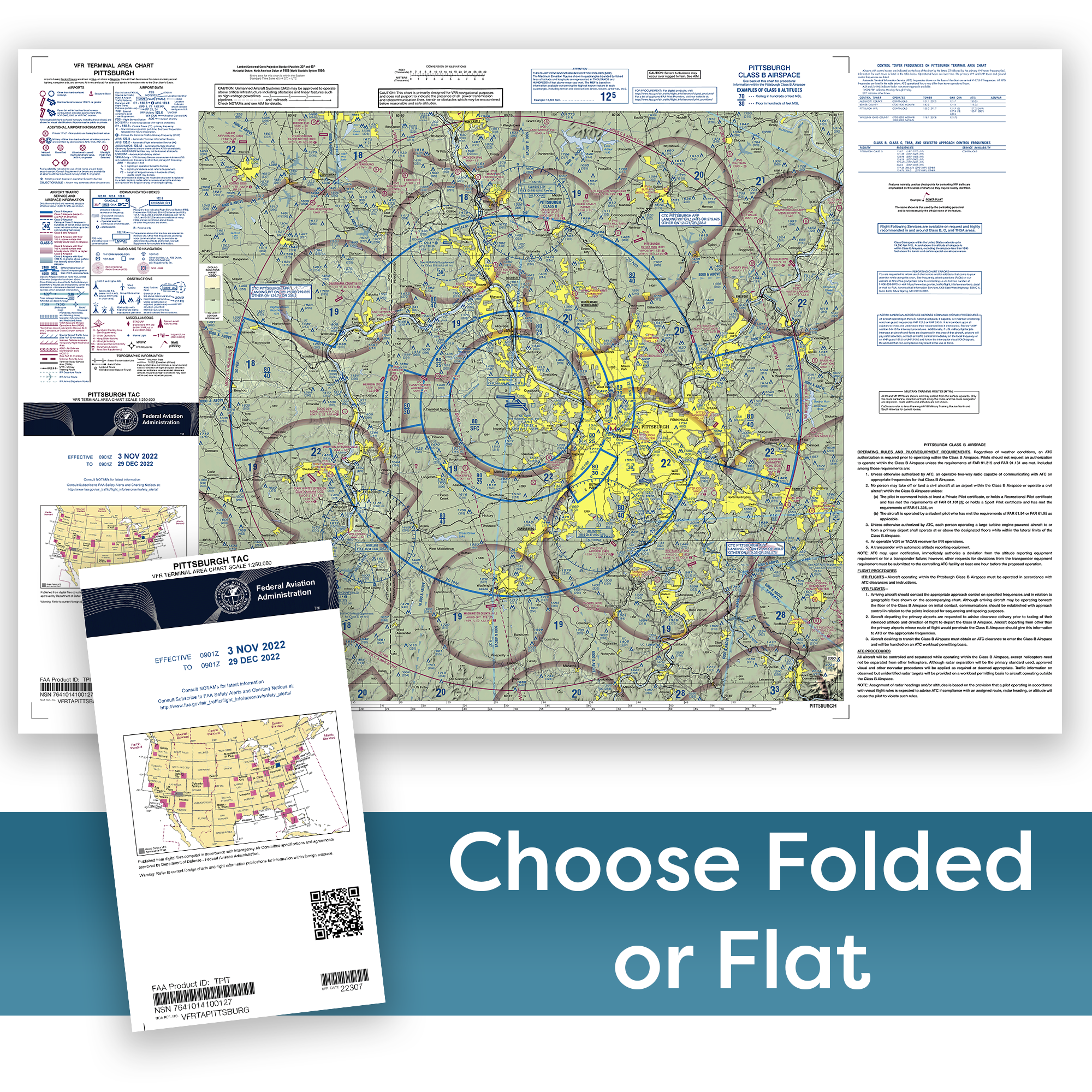 FAA Chart: VFR TAC PITTSBURGH (Current Edition) 2023