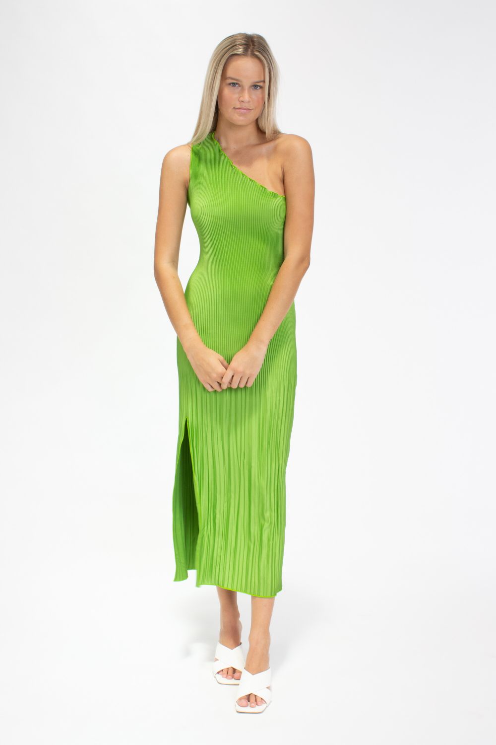 L'idee - Soirée One Shoulder Gown Green | All The Dresses