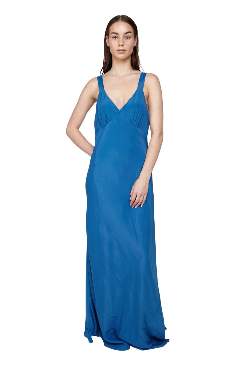 Cut-Out Self Tie Backless One-Piece, French Blue