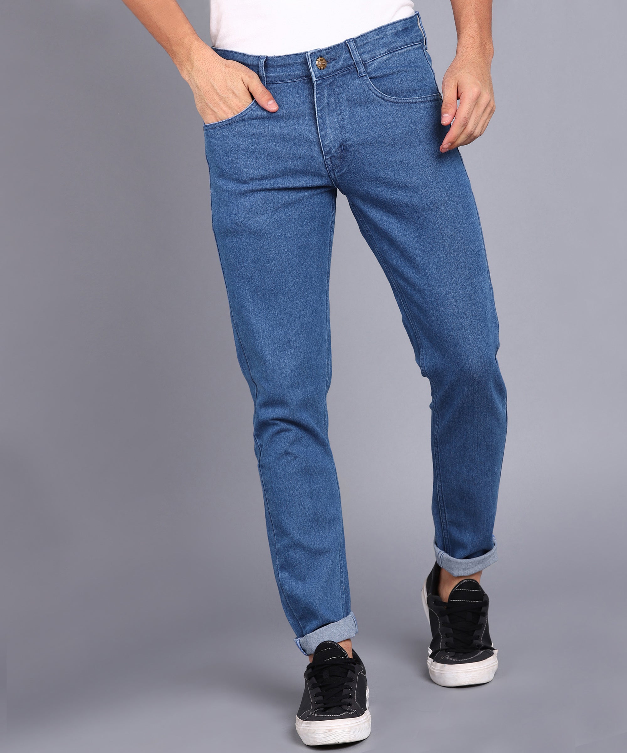 Men's Light Blue Slim Fit Stretchable Jeans