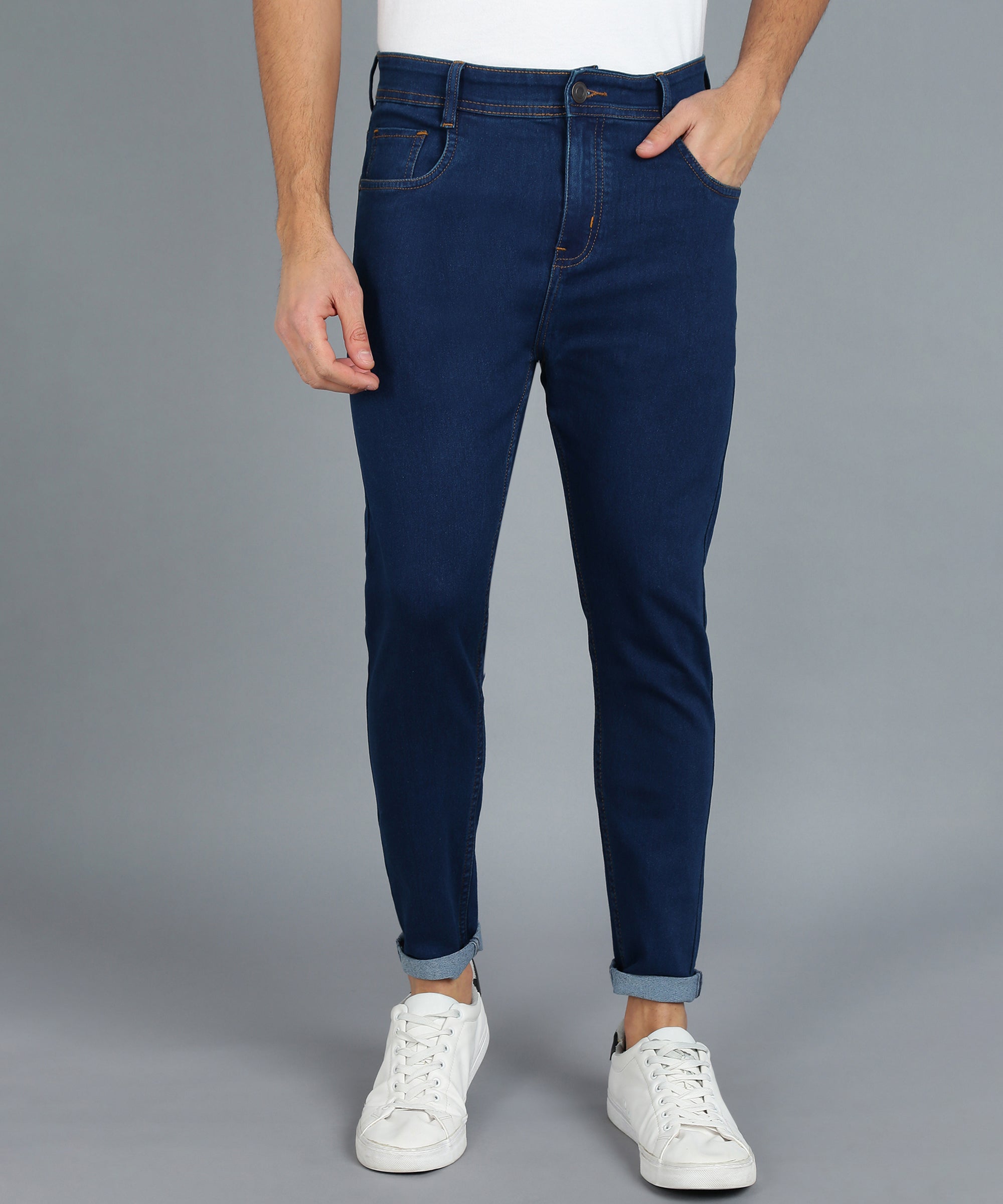 Men's Navy Blue Slim Fit Jeans Stretchable