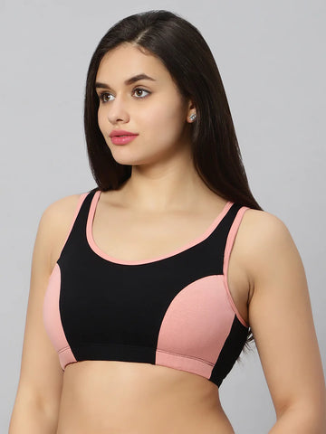 bluenixie sports bra black and pink color