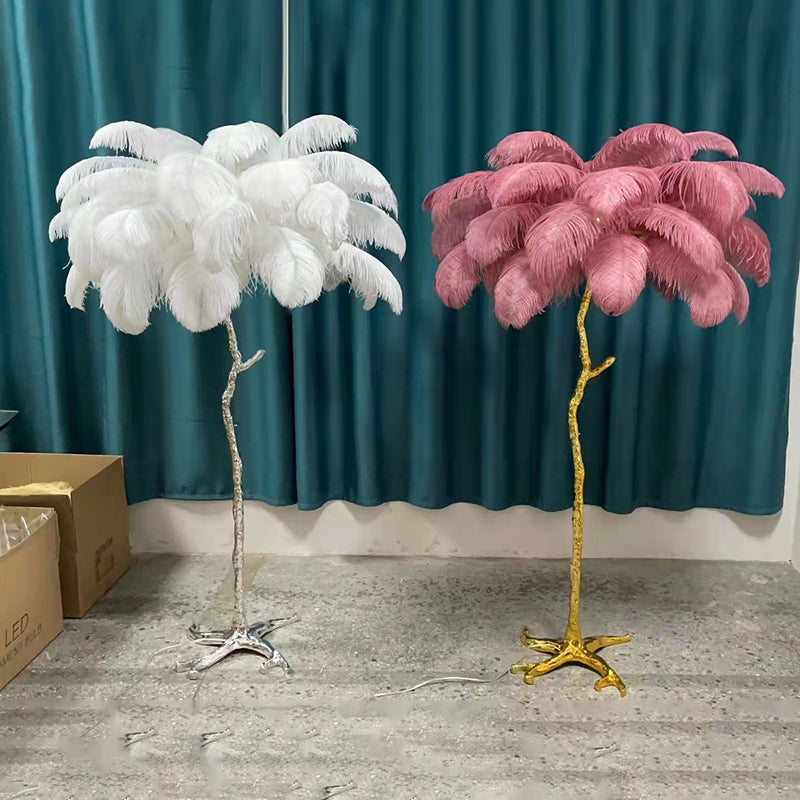 Ostrich Feather Floor Lamp