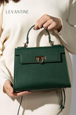 Green top handle Bag