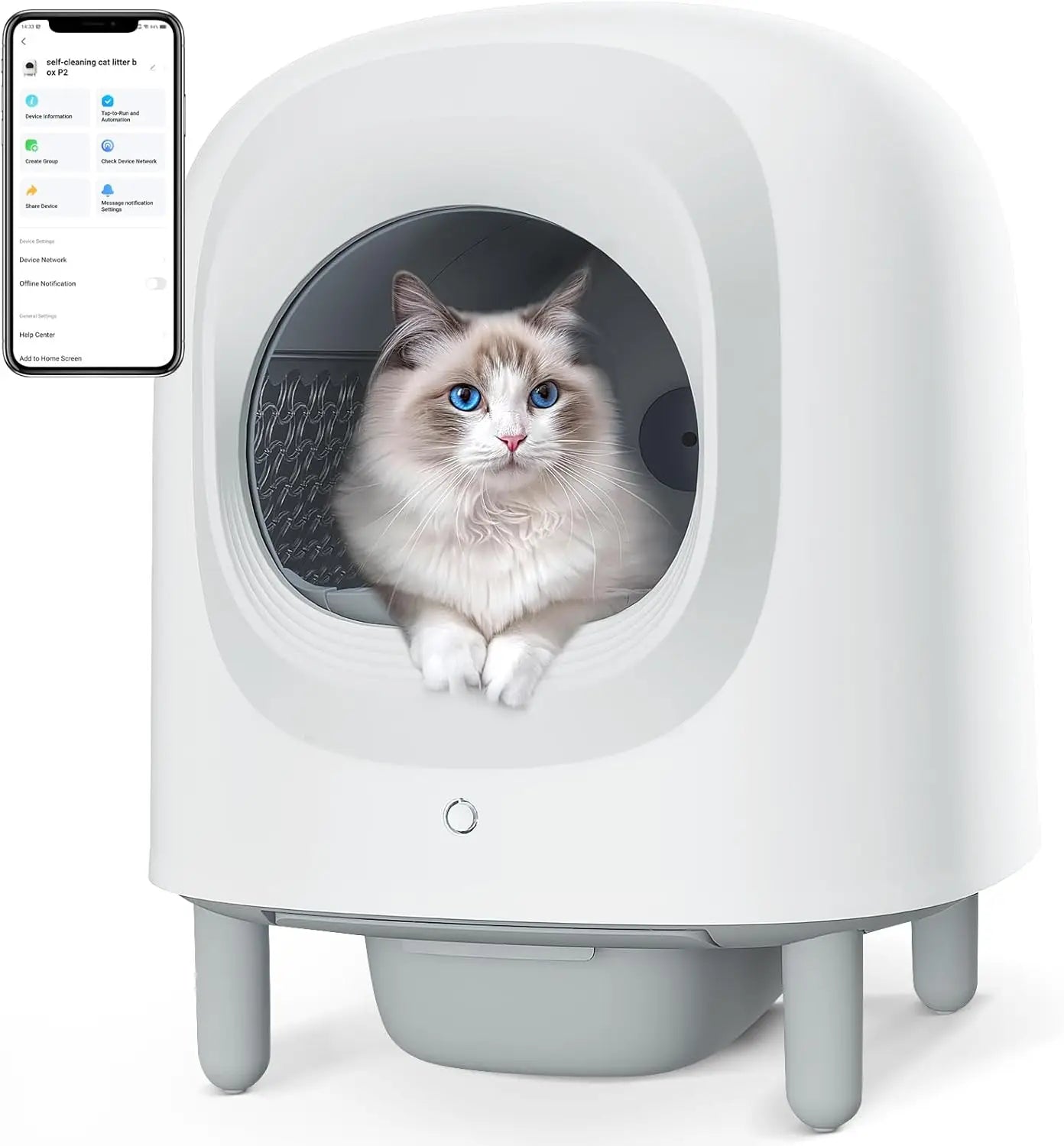 Self Cleaning Litter Box with APP Control for Multiple Cats