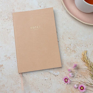 A5 Tan 'notes' Notebook - Salt and Citrus Home