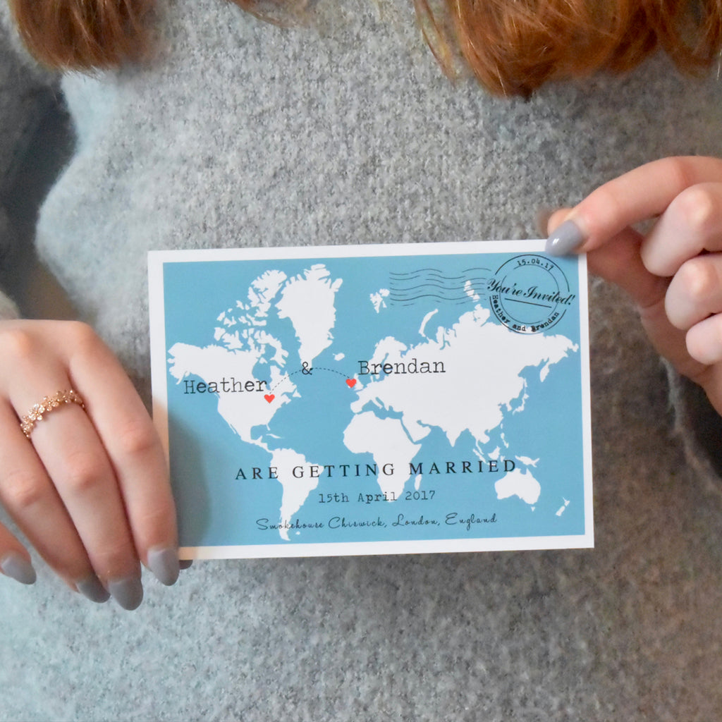 Travel Inspired World Map Wedding Invitation Paper And Inc 2656