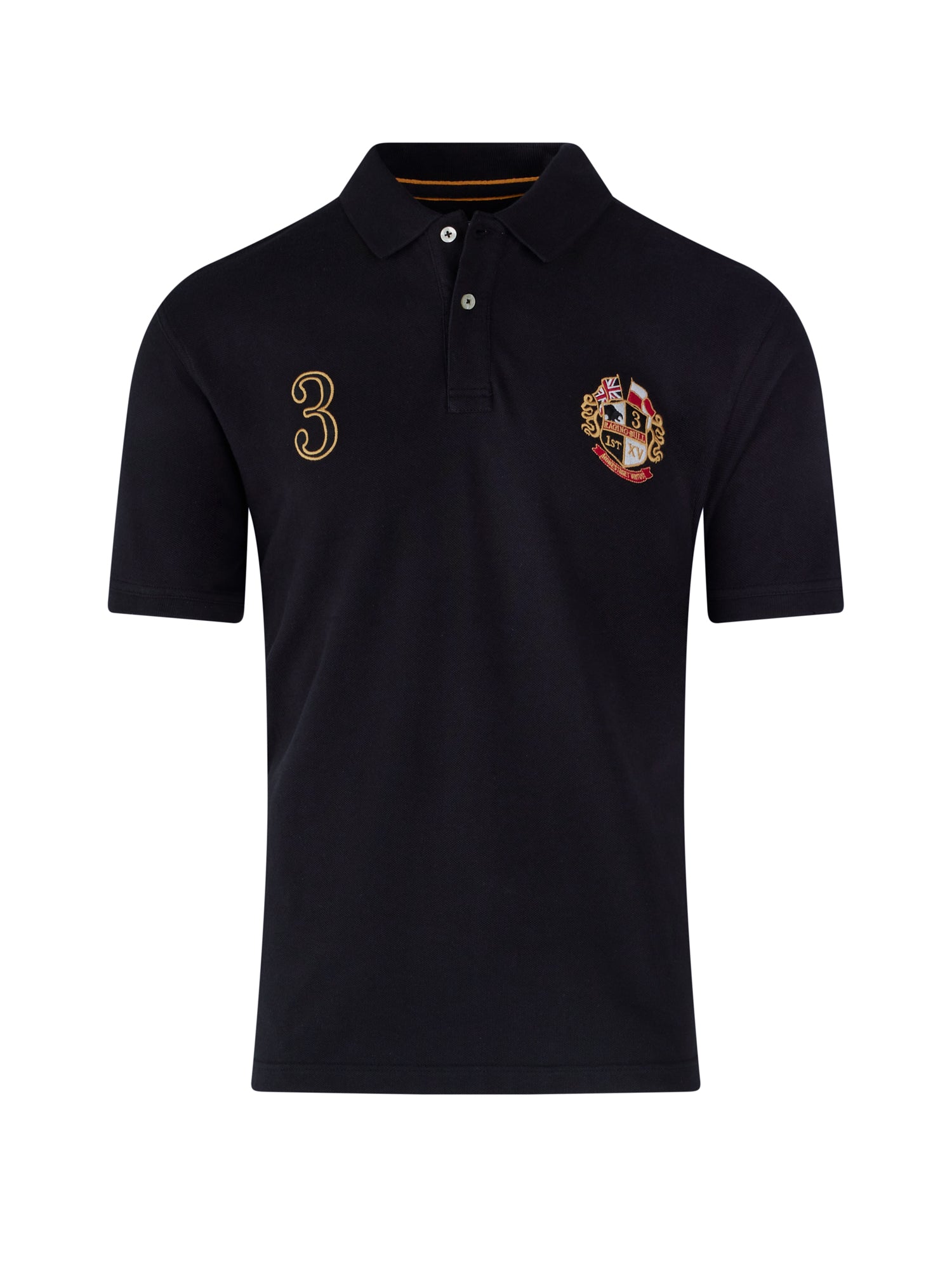 Heritage Crest Pique Polo - Black