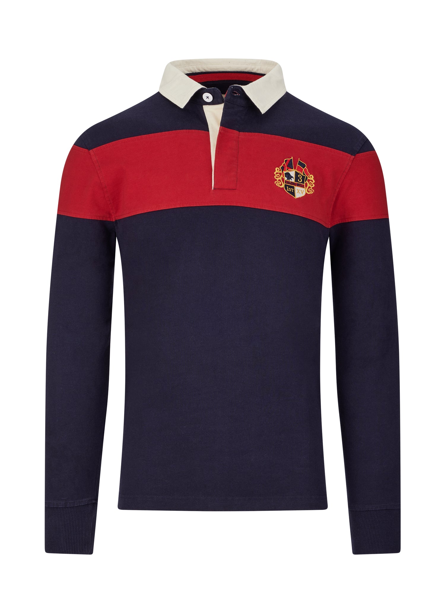 Long Sleeve Chest Panel Rugby - Navy