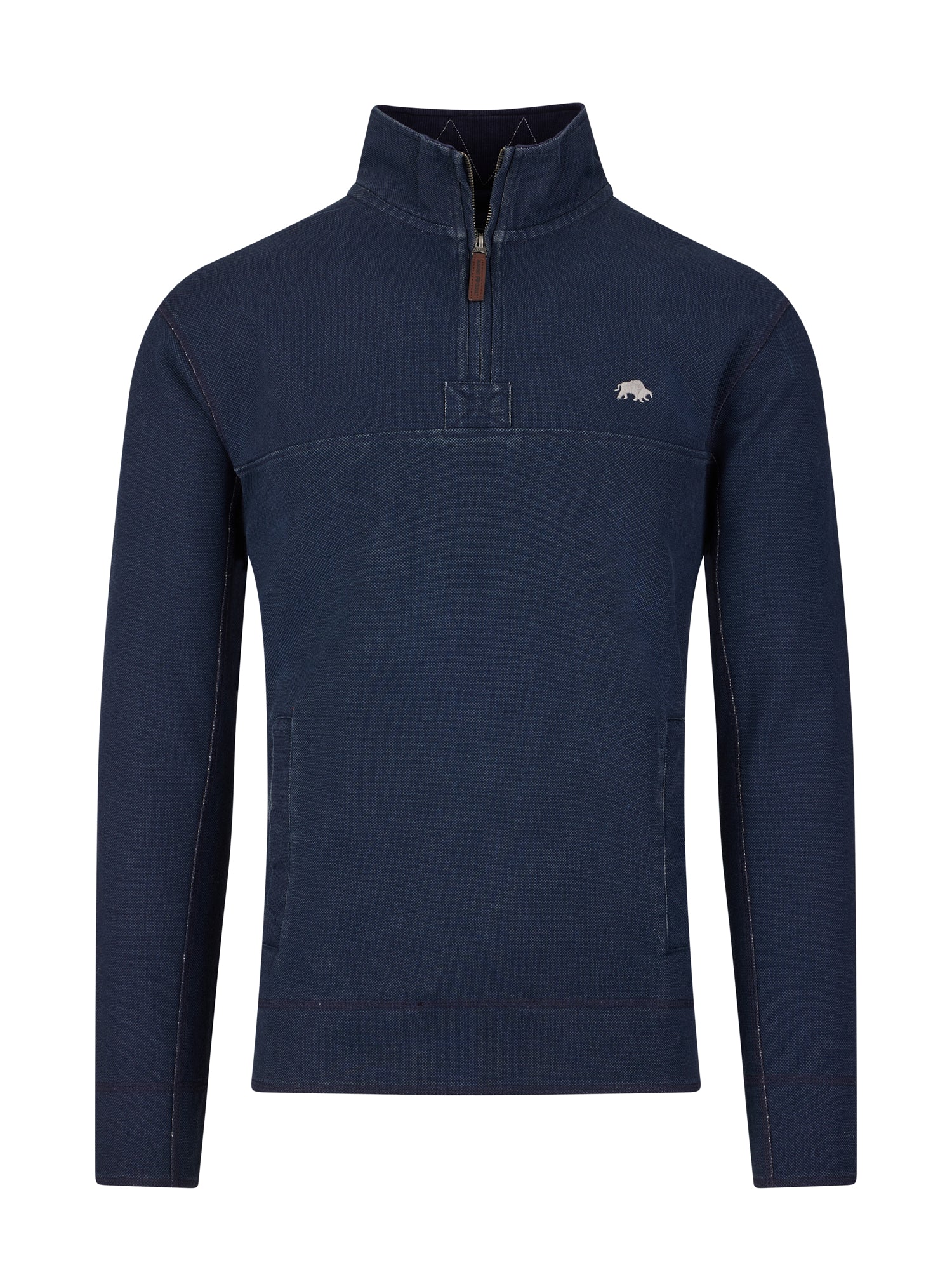 Pique Quarter Zip Sweat - Navy