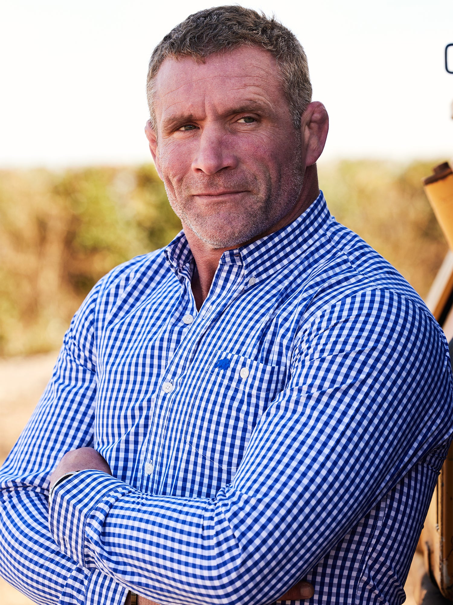 Classic Long Sleeve Gingham Shirt - Navy