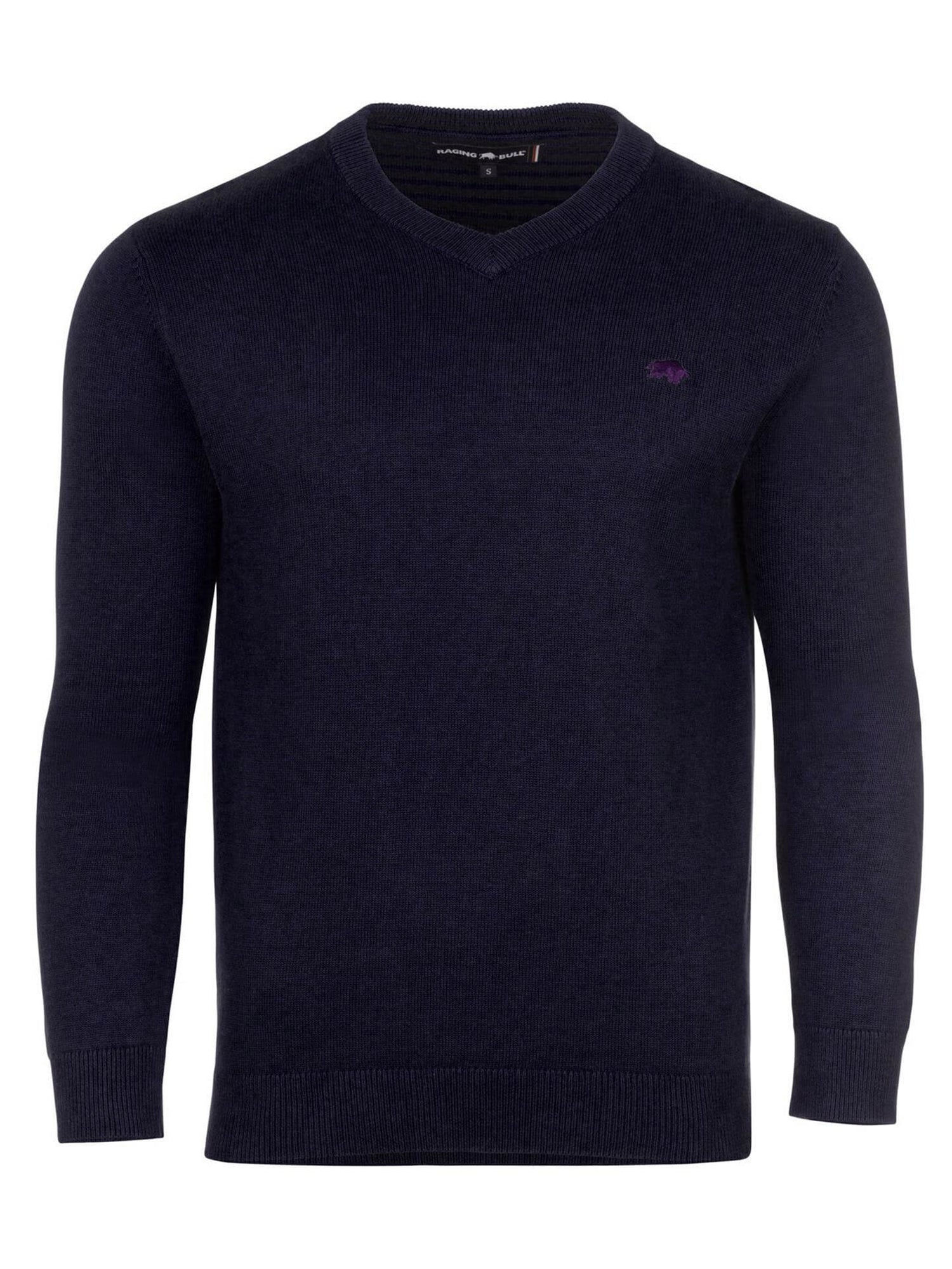 Knitted Cotton/Cashmere V Neck - Navy