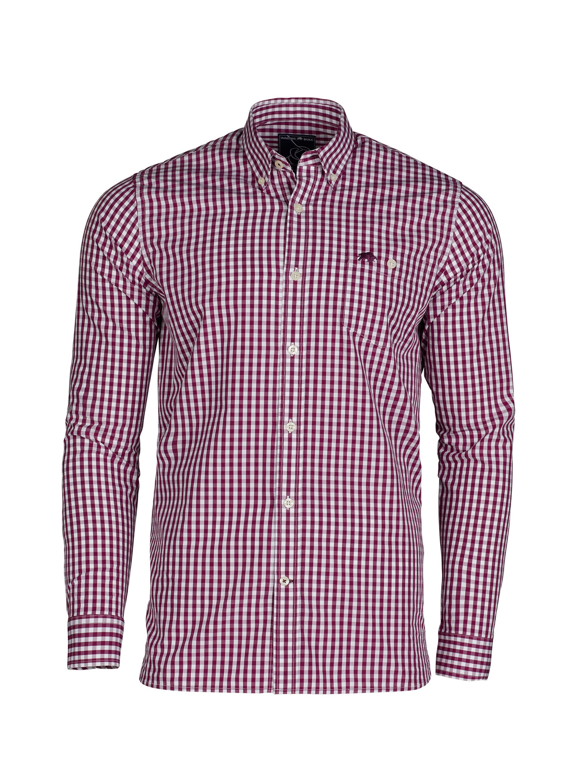 Classic Long Sleeve Gingham Shirt - Purple