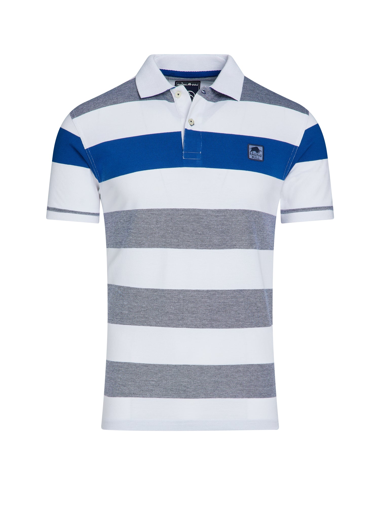 Birdseye Stripe Polo - Cobalt Blue