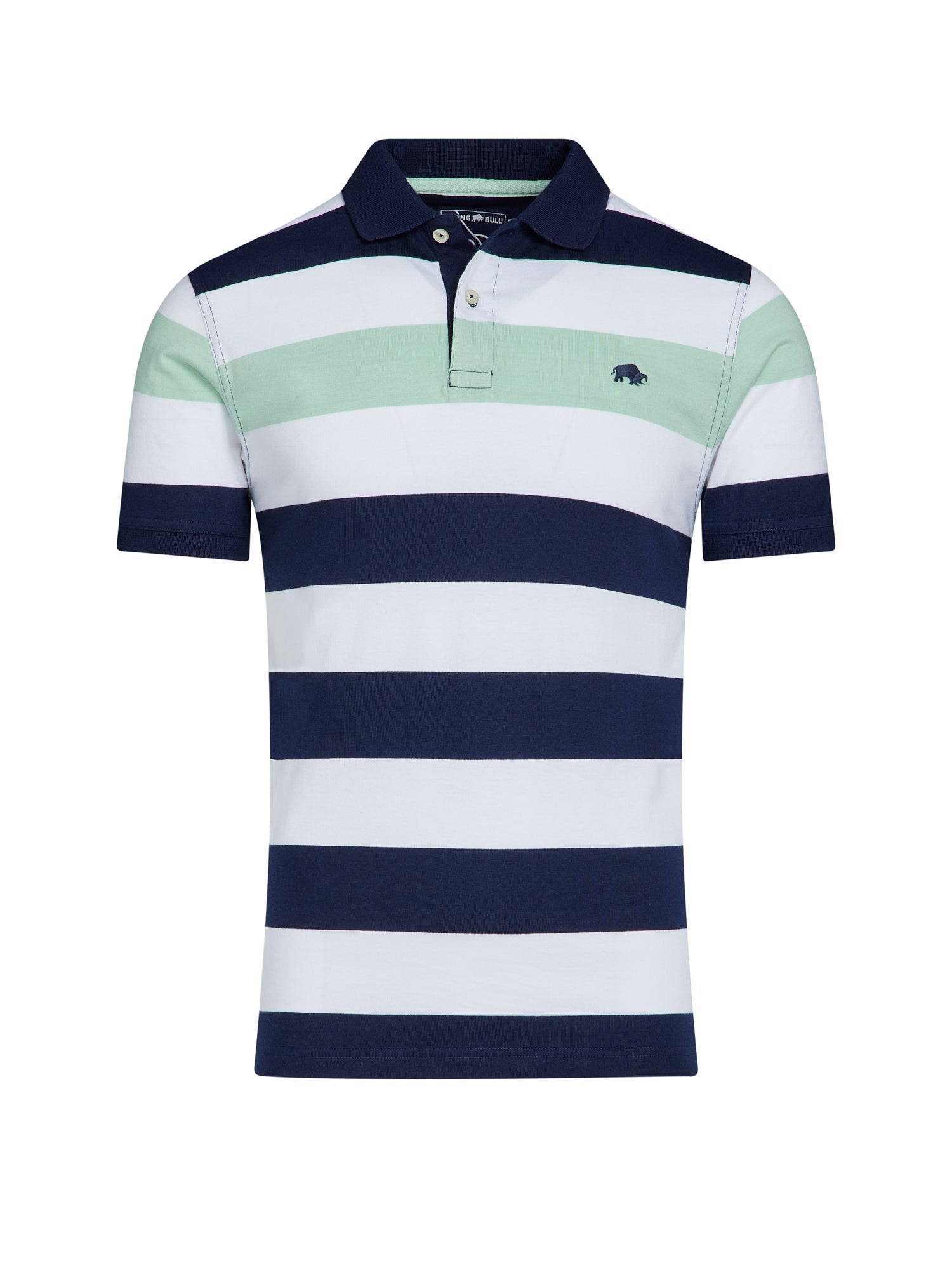 Irregular Stripe Jersey Polo - Apple Green