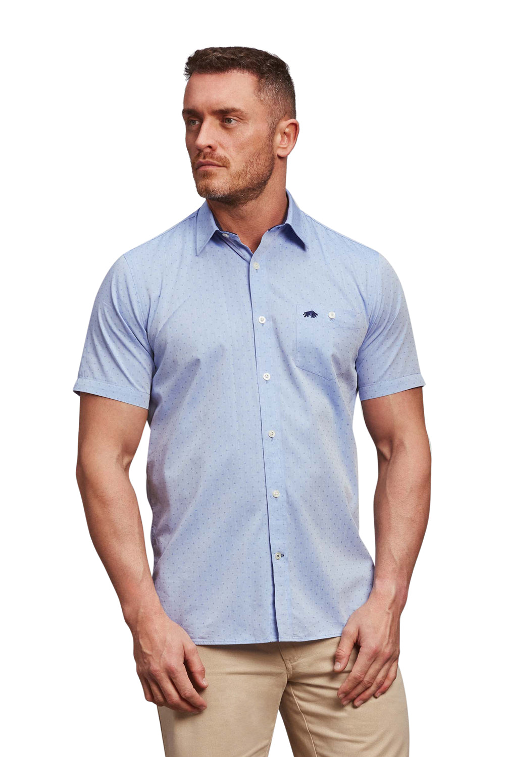 Short Sleeve Dobby Shirt - Sky Blue