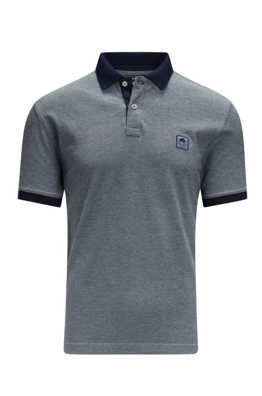 2 Tone Pique Polo - Navy