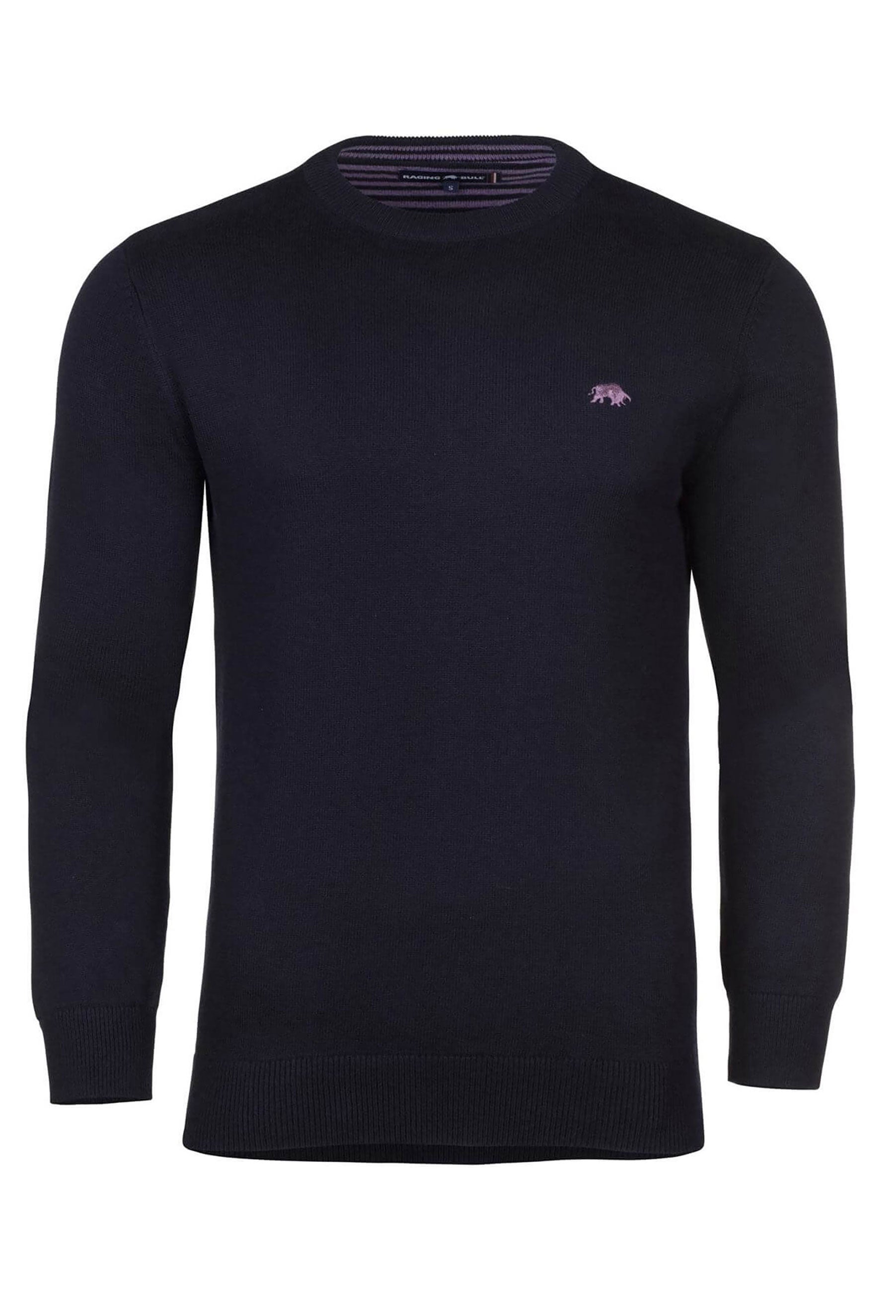 Knitted Cotton/Cashmere Crew Neck Jumper - Navy