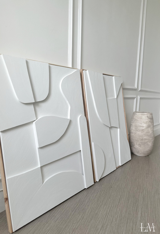 TRIO Modèles Sofia, Sienne & Samara - Tableaux en relief 3D - Lot de 3 – LM  Neutral