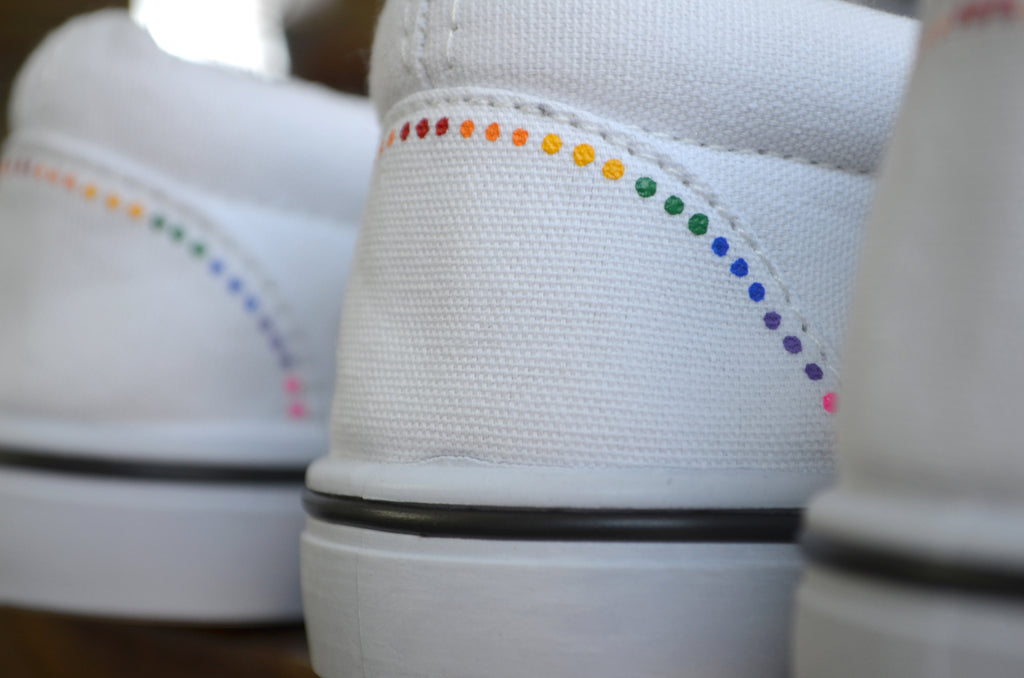 rainbow painted shoes
