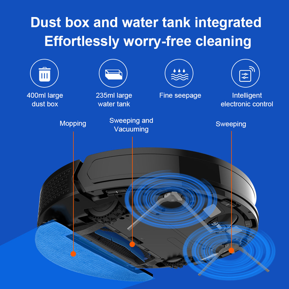 Liectroux IECTROUX M7S Pro Robot Vacuum Cleaner, Smart Dynamic Navigation,  WiFi/App/Alexa, with 200ML Water Tank can be Wet Mopping and Filter for