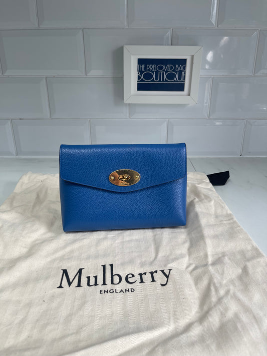 Mulberry Darley leather cosmetic pouch ( baby blue)