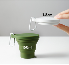 150ML Folding Cup Mini Retractable Cup Silicone Portable Teacup Outdoor Travel Coffee Telescopic Drinking Mug with Lid