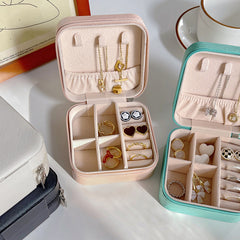 Caixa organizadora de joias portátil organizador de armazenamento de viagem doméstico brinco colar anel caixa de armazenamento de joias para acessórios femininos