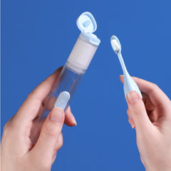 1 PÇ Escova de Dentes Dobrável Portátil Conjunto de Escovas de Dentes de Viagem Criativas Ferramentas para Limpeza de Dentes Pode conter Pasta de Dente