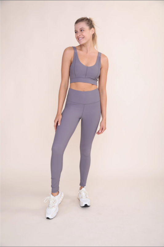 Mono B Textured Lines Jacquard TACTEL® Sports Bra