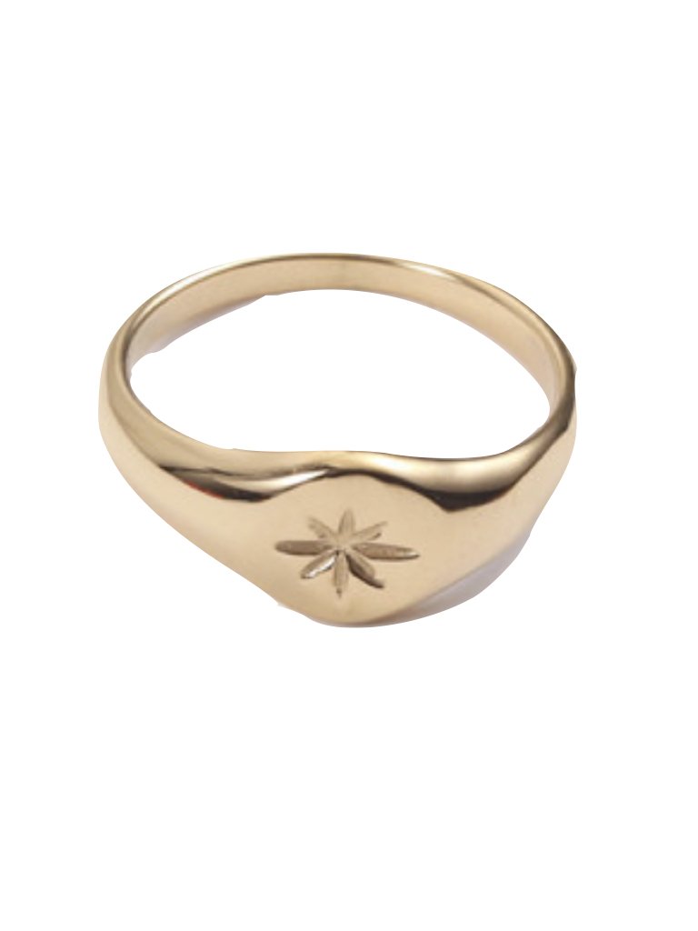 Farrah B: Goddess Signet Ring Gold