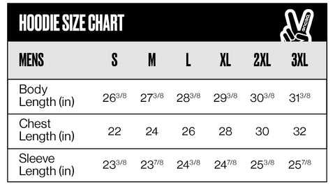 Deuce brand hoodie size chart