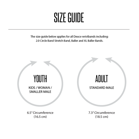 Deuce Brand wristband size guide