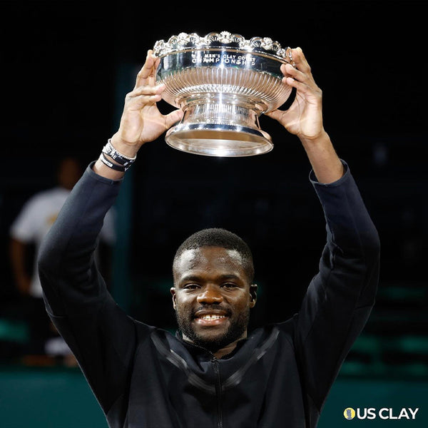 frances tiafoe mens tennis wearing deuce brand #beyourowngoat wristbands