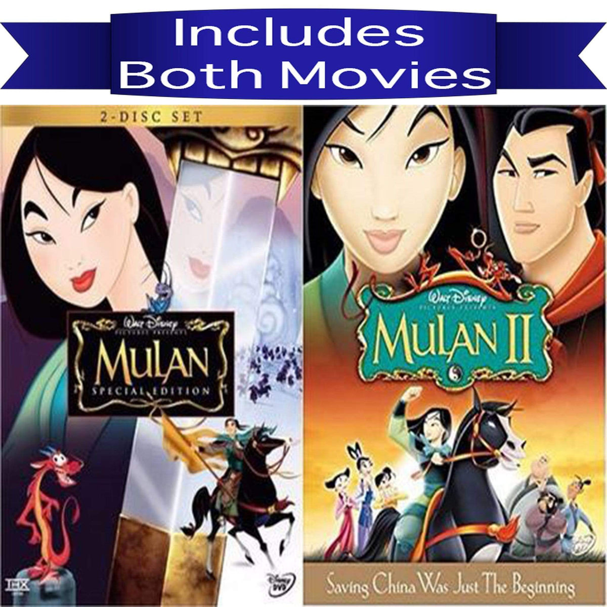 Disney's Mulan DVD Series Movies 1 & 2 Set Includes Both Movies