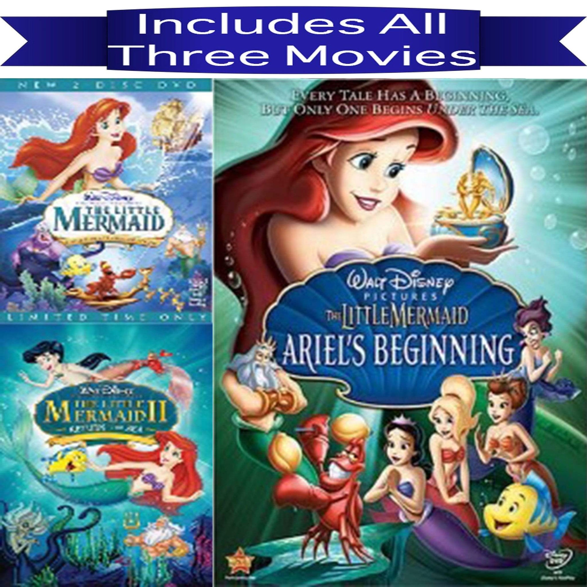 The Little Mermaid Dvd Series Trilogy Set Includes All 3 Movies Pristine Sales