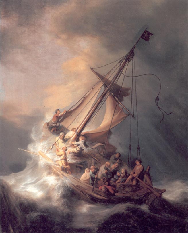 Rembrandt, Christ in the storm, 1633 via Totallyhistory.com