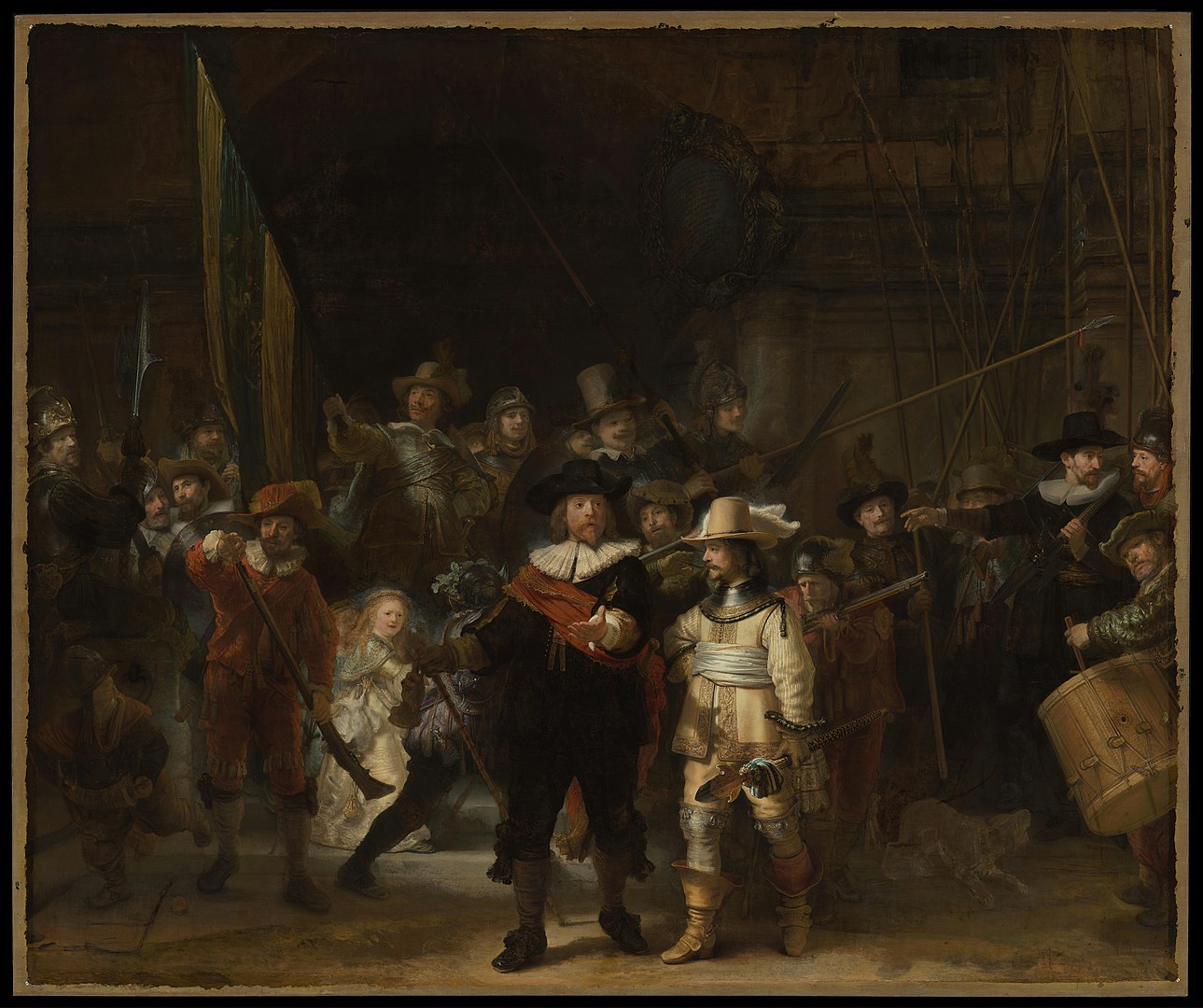 The Night Watch, 1642, Rembrandt, Public domain, via Wikimedia Commons