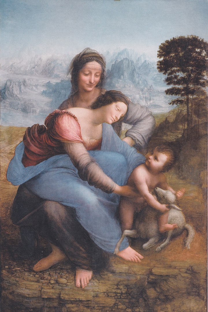 The Virgin and Child with Saint Anne, Leonardo da Vinci, 1501-1519, Crijam, Public domain, via Wikimedia Commons